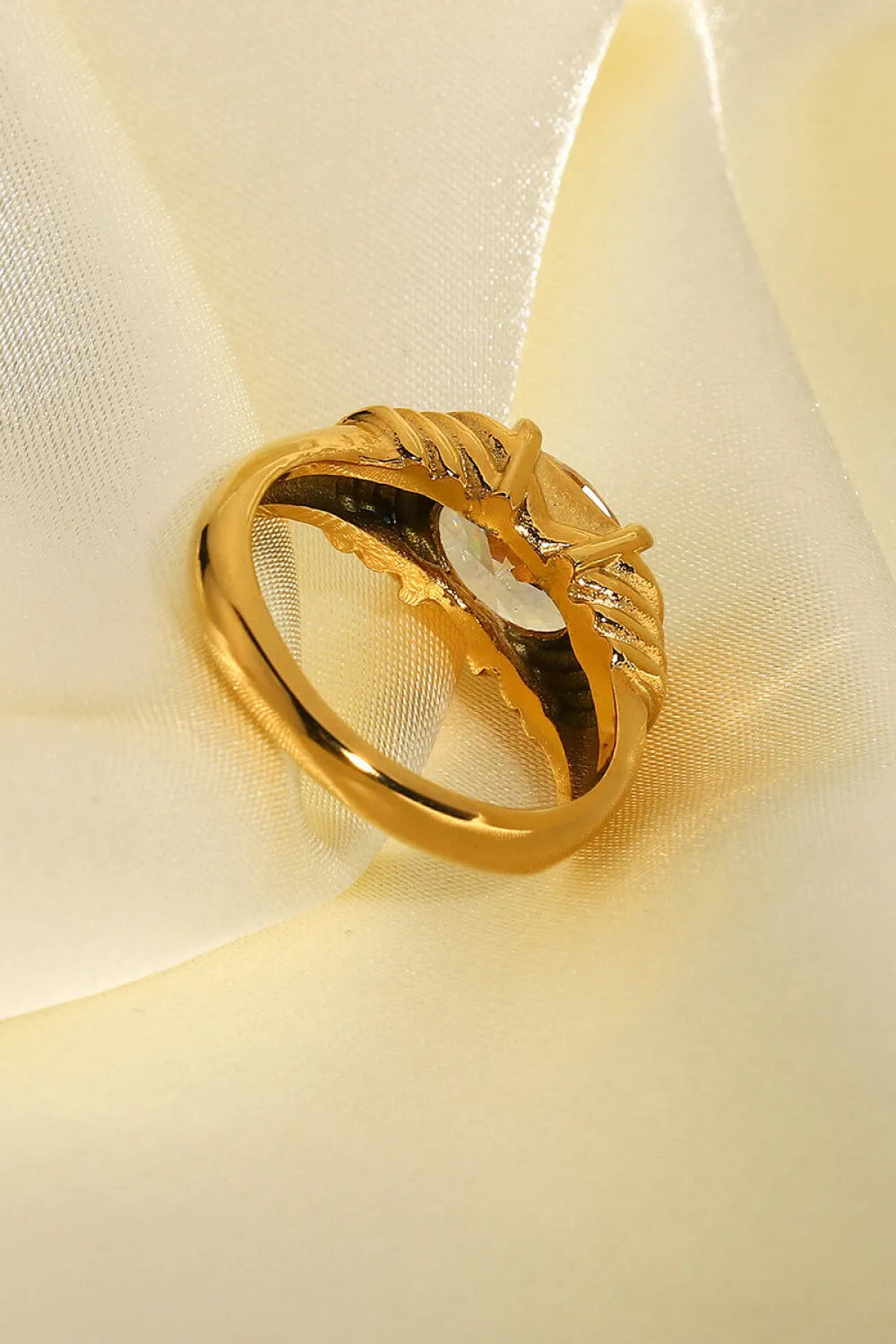 18K Gold Plated Zircon Ring Rings - Tophatter Daily Deals