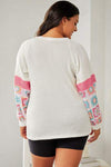 Plus Size Flower Pattern Round Neck Long Sleeve T-Shirt Women's T-Shirts - Tophatter Daily Deals