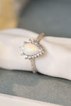 Platinum-Plated Opal Pear Shape Ring Opal - Tophatter Daily Deals