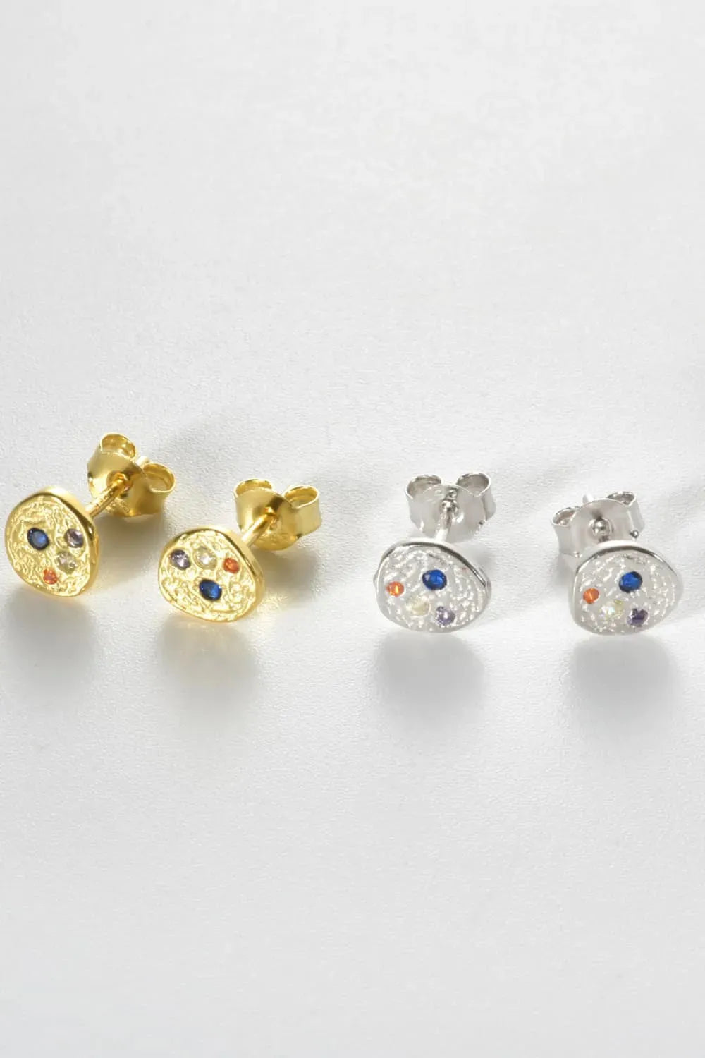 Multicolored Zircon Stud Earrings Earrings - Tophatter Daily Deals
