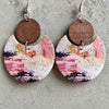 Wood & PU Drop Earrings Earrings - Tophatter Daily Deals