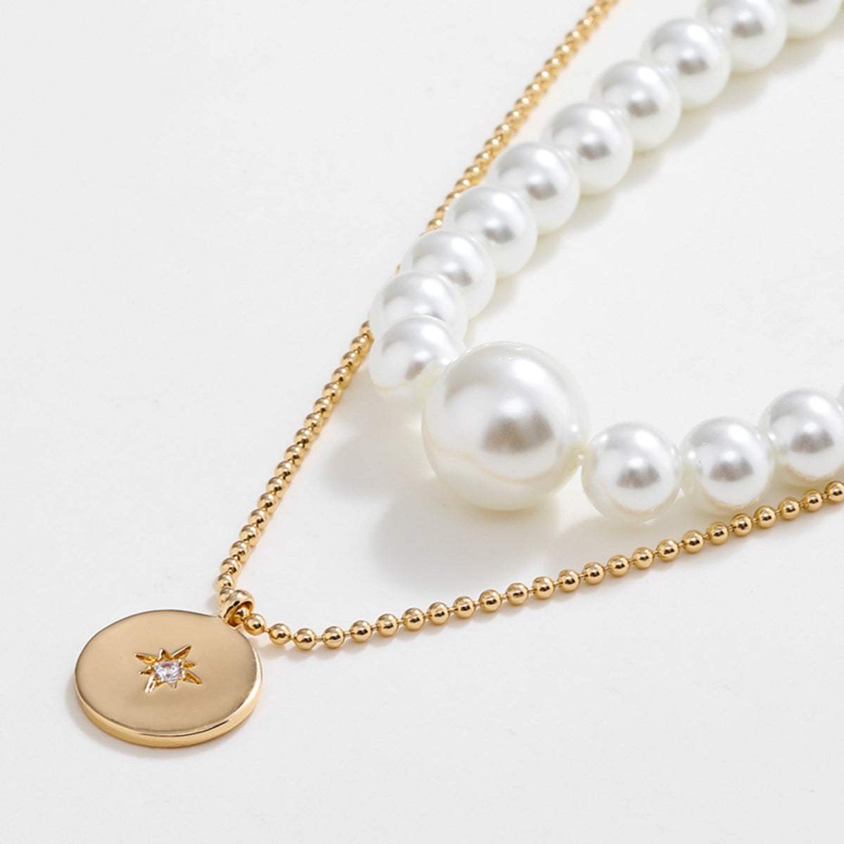 Gold-Plated Glass Pearl Necklace Necklaces - Tophatter Daily Deals