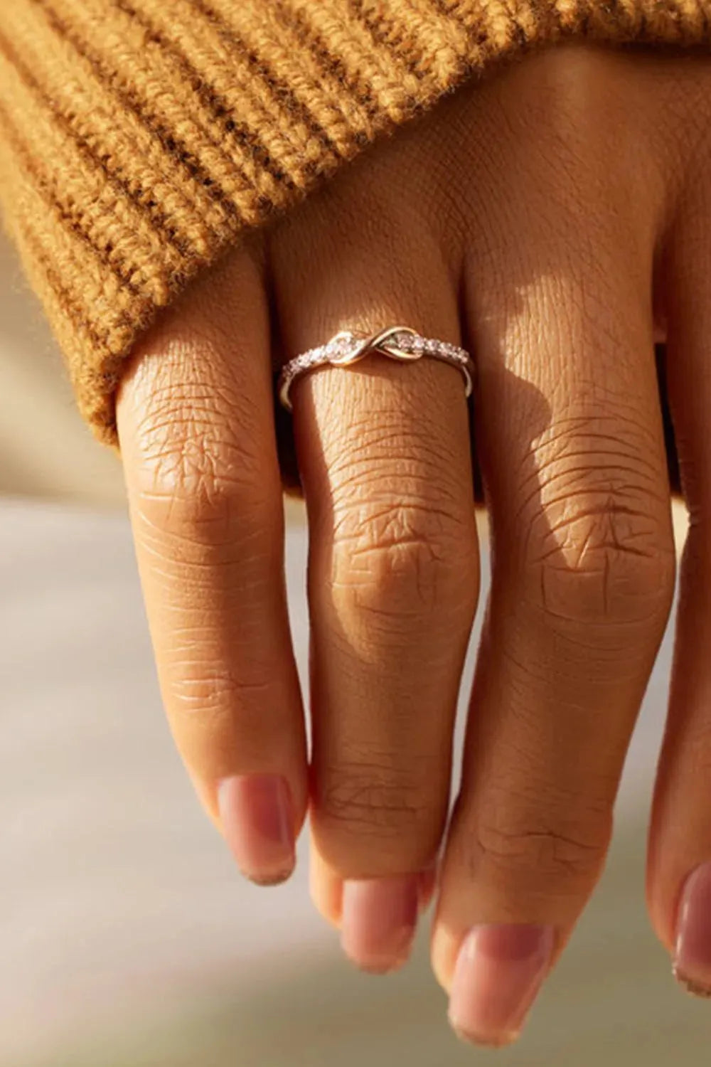 Zircon Crisscross 925 Sterling Silver Ring Rings - Tophatter Daily Deals