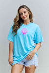 Sweet Claire "More Beach Days" Oversized Graphic T-Shirt Aqua Women's T-Shirts - Tophatter Daily Deals