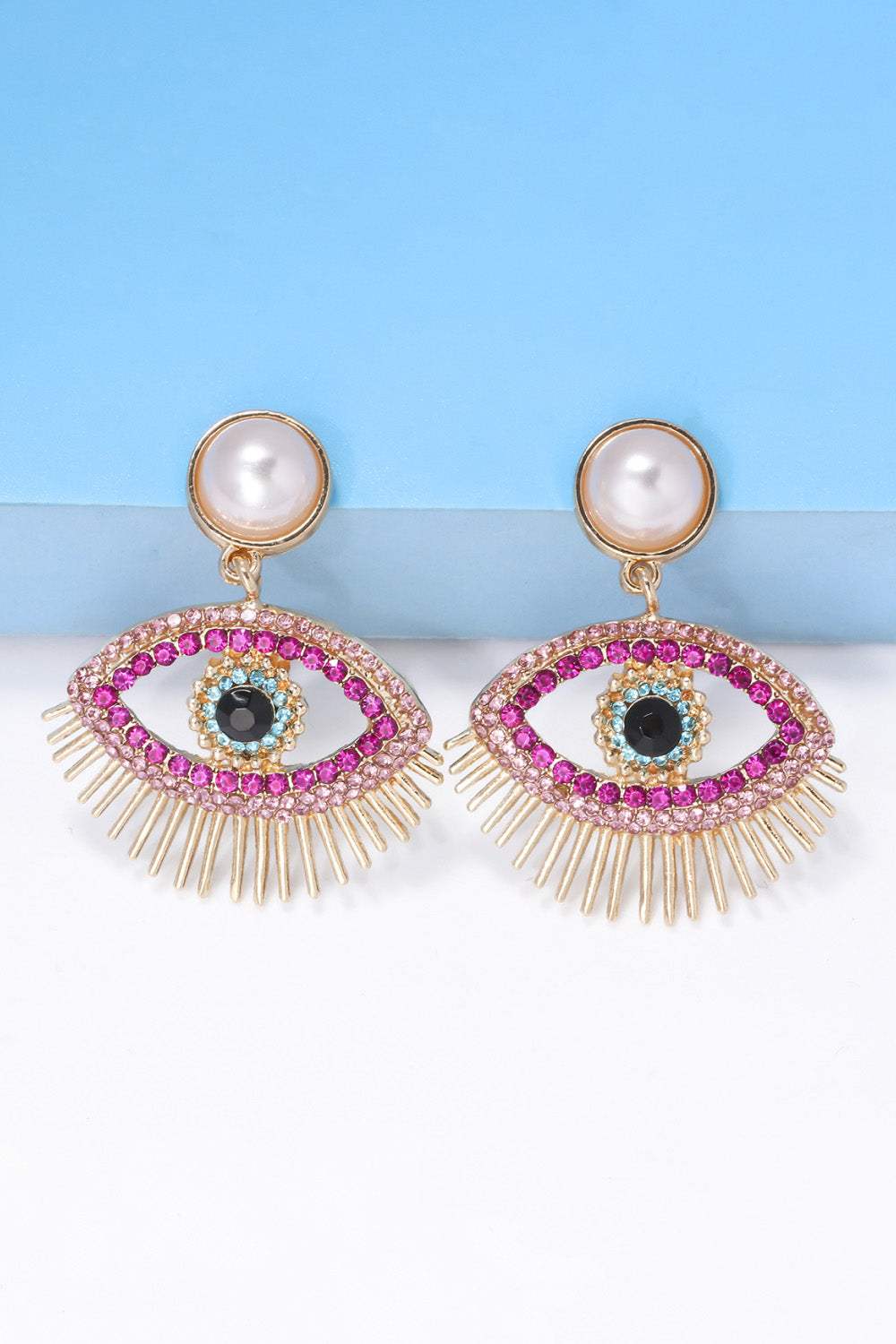 Evil Eye Shape Rhinestone Zinc Alloy Synthetic Dangle Earrings Earrings - Tophatter Daily Deals