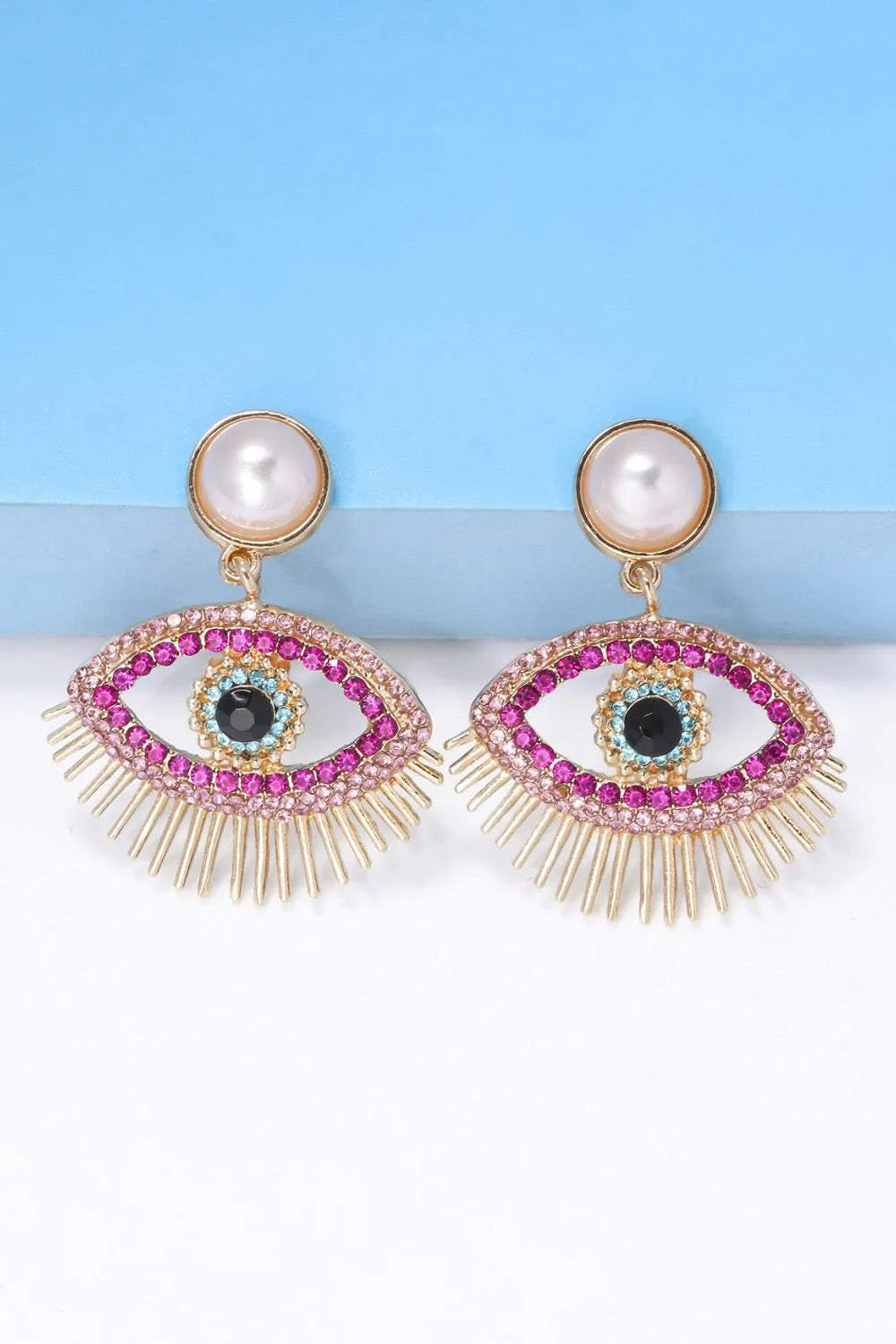 Evil Eye Shape Rhinestone Zinc Alloy Synthetic Dangle Earrings Earrings - Tophatter Daily Deals