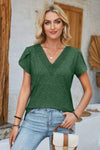 V-Neck Petal Sleeve T-Shirt Women's T-Shirts - Tophatter Daily Deals