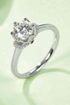 1 Carat Moissanite 925 Sterling Silver Ring Silver Moissanite - Tophatter Daily Deals