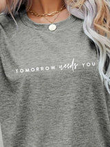 TOMORROW NEEDS YOU Graphic Tee Women's T-Shirts - Tophatter Daily Deals