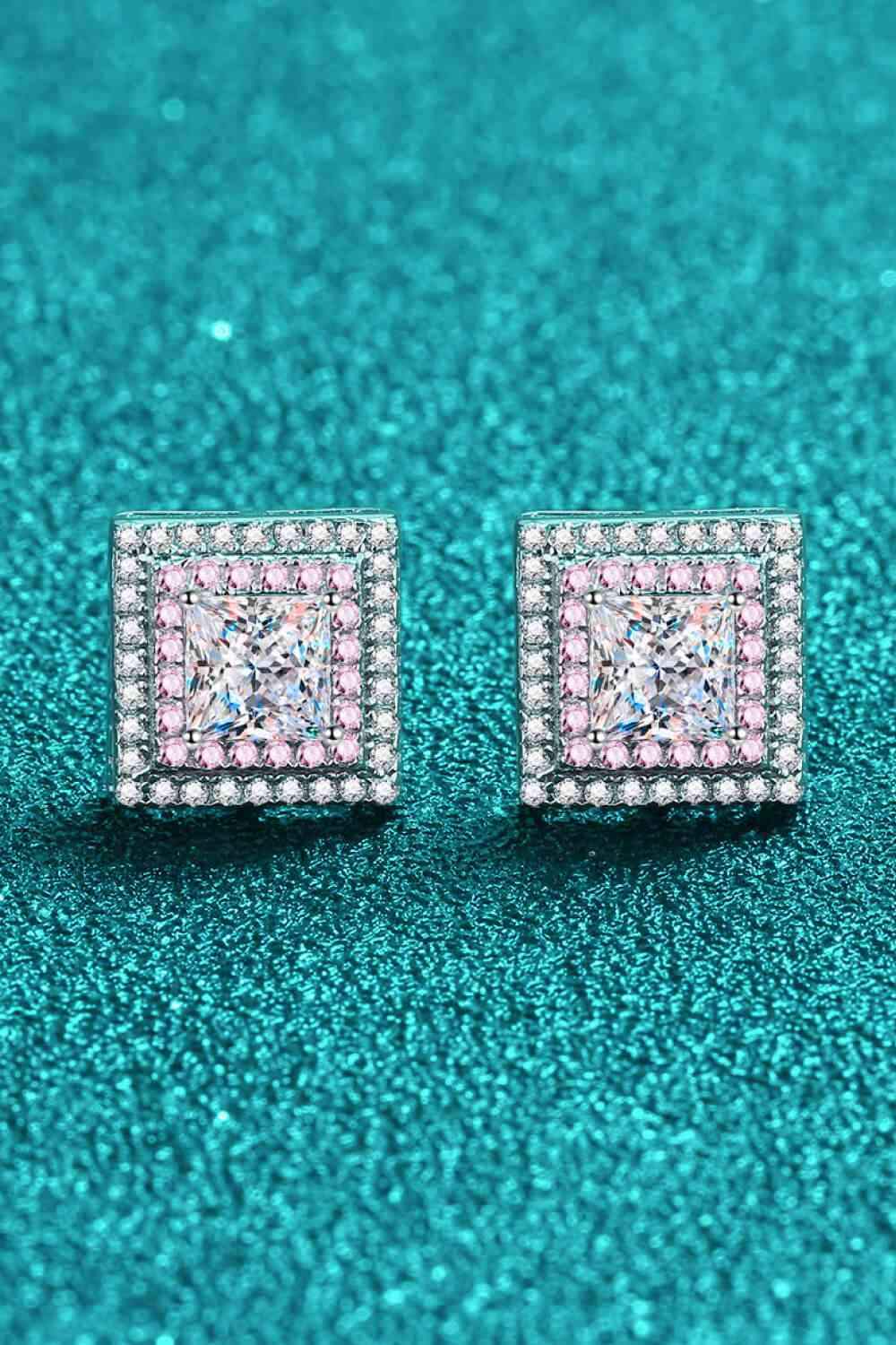 Moissanite Square Stud Earrings Moissanite - Tophatter Daily Deals