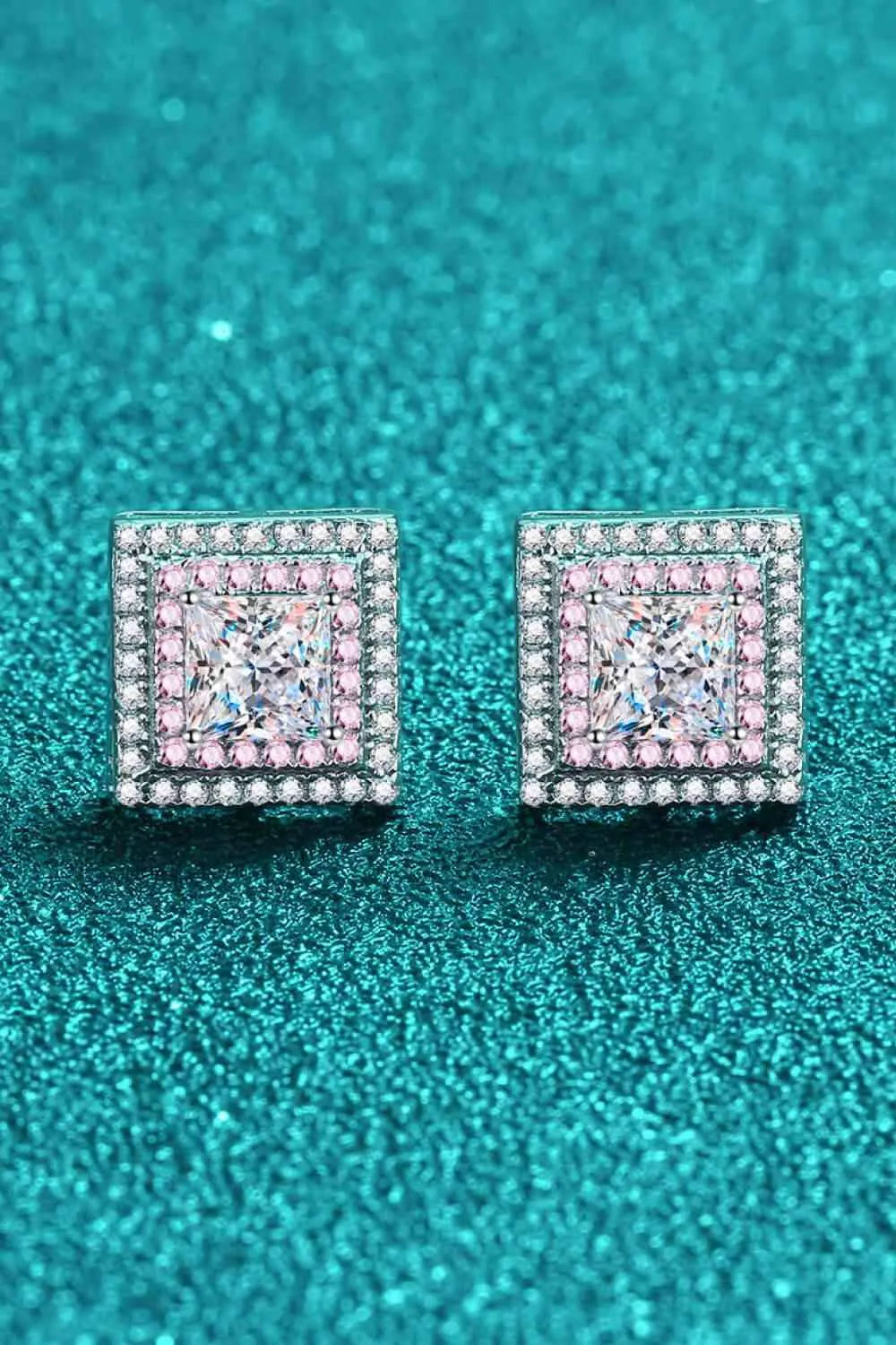 Moissanite Square Stud Earrings Moissanite - Tophatter Daily Deals