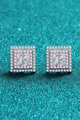 Moissanite Square Stud Earrings Moissanite - Tophatter Daily Deals