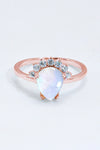 925 Sterling Silver Moonstone Ring Rose Gold Moonstone - Tophatter Daily Deals