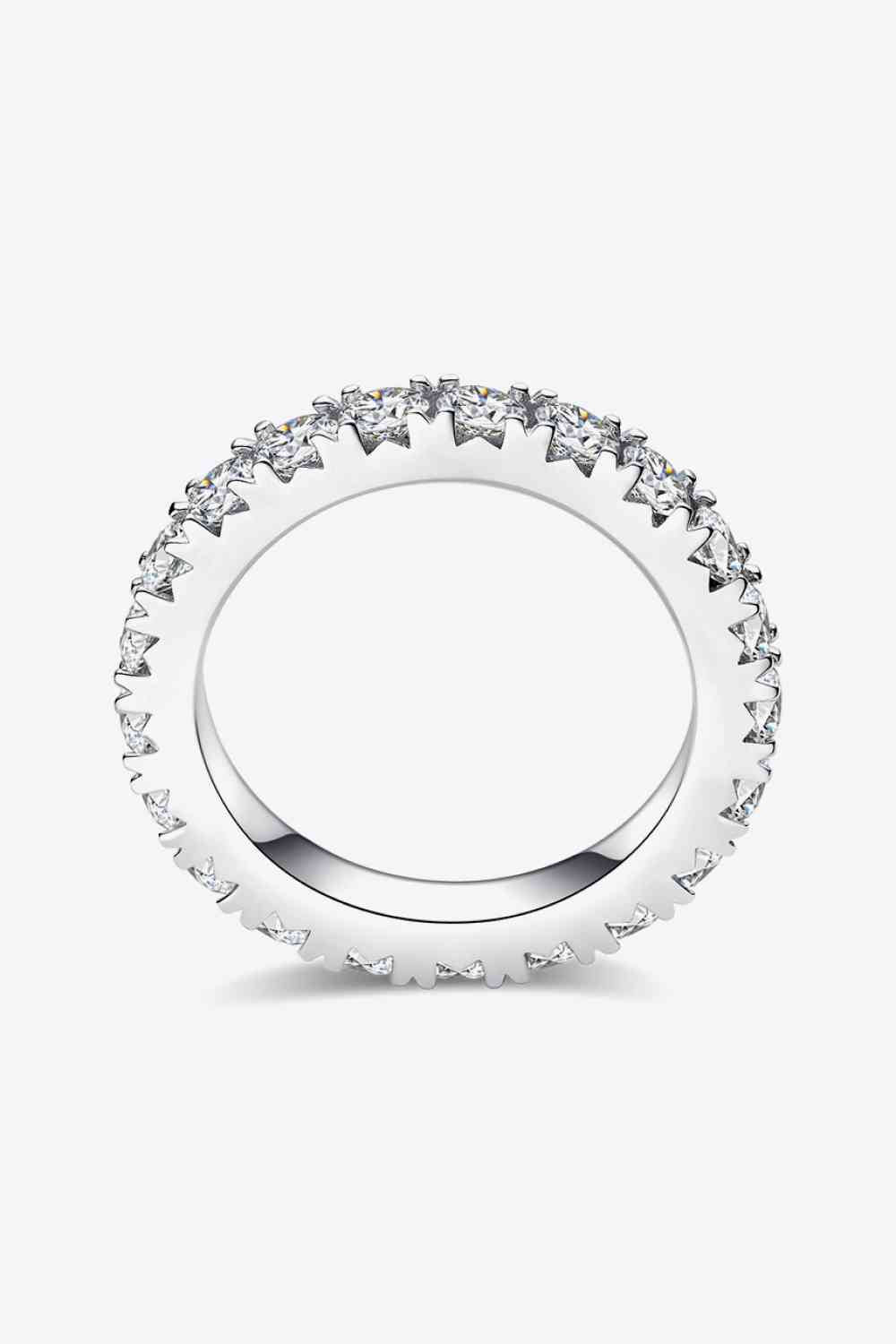 Adored 2.3 Carat Moissanite 925 Sterling Silver Eternity Ring Moissanite - Tophatter Daily Deals