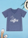 COFFEE V-Neck Short Sleeve T-Shirt Women's T-Shirts - Tophatter Daily Deals