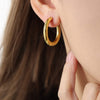 18K Gold-Plated Huggie Earrings Gold One Size Earrings - Tophatter Daily Deals