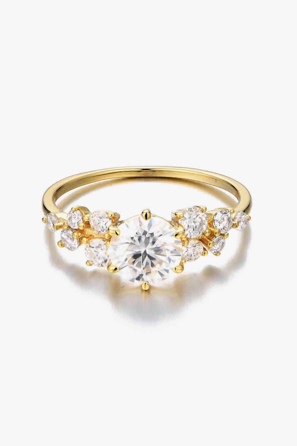 1 Carat Moissanite 925 Sterling Silver Ring Gold Moissanite - Tophatter Daily Deals