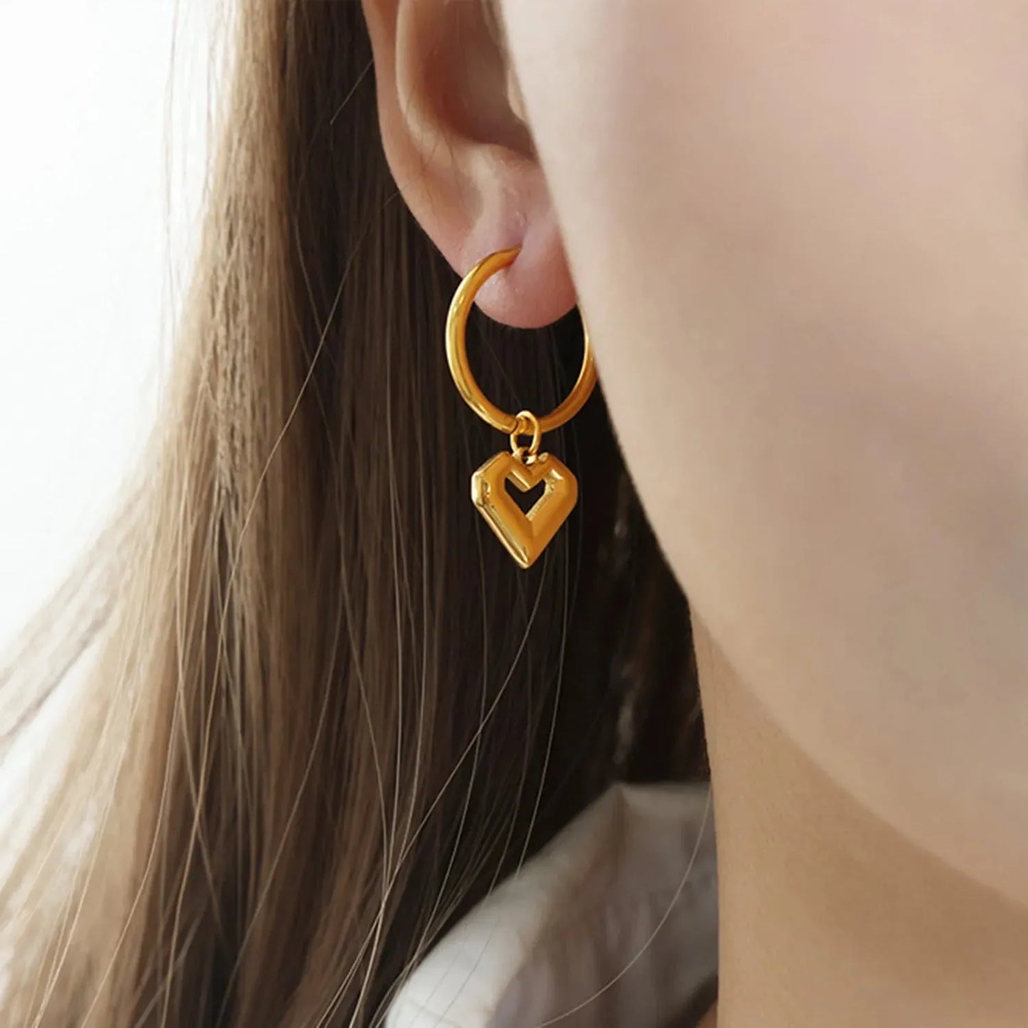 Heart Shape Lapis Lazuli Dangle Earrings Earrings - Tophatter Daily Deals