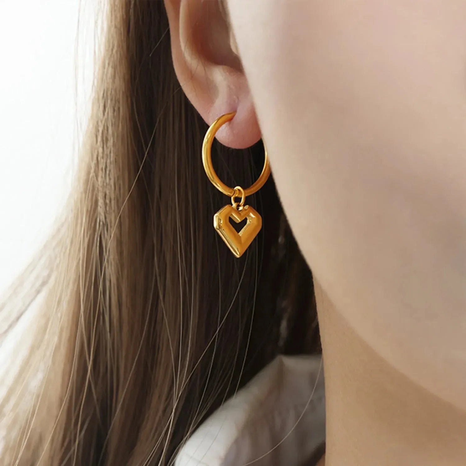 Heart Shape Lapis Lazuli Dangle Earrings Earrings - Tophatter Daily Deals