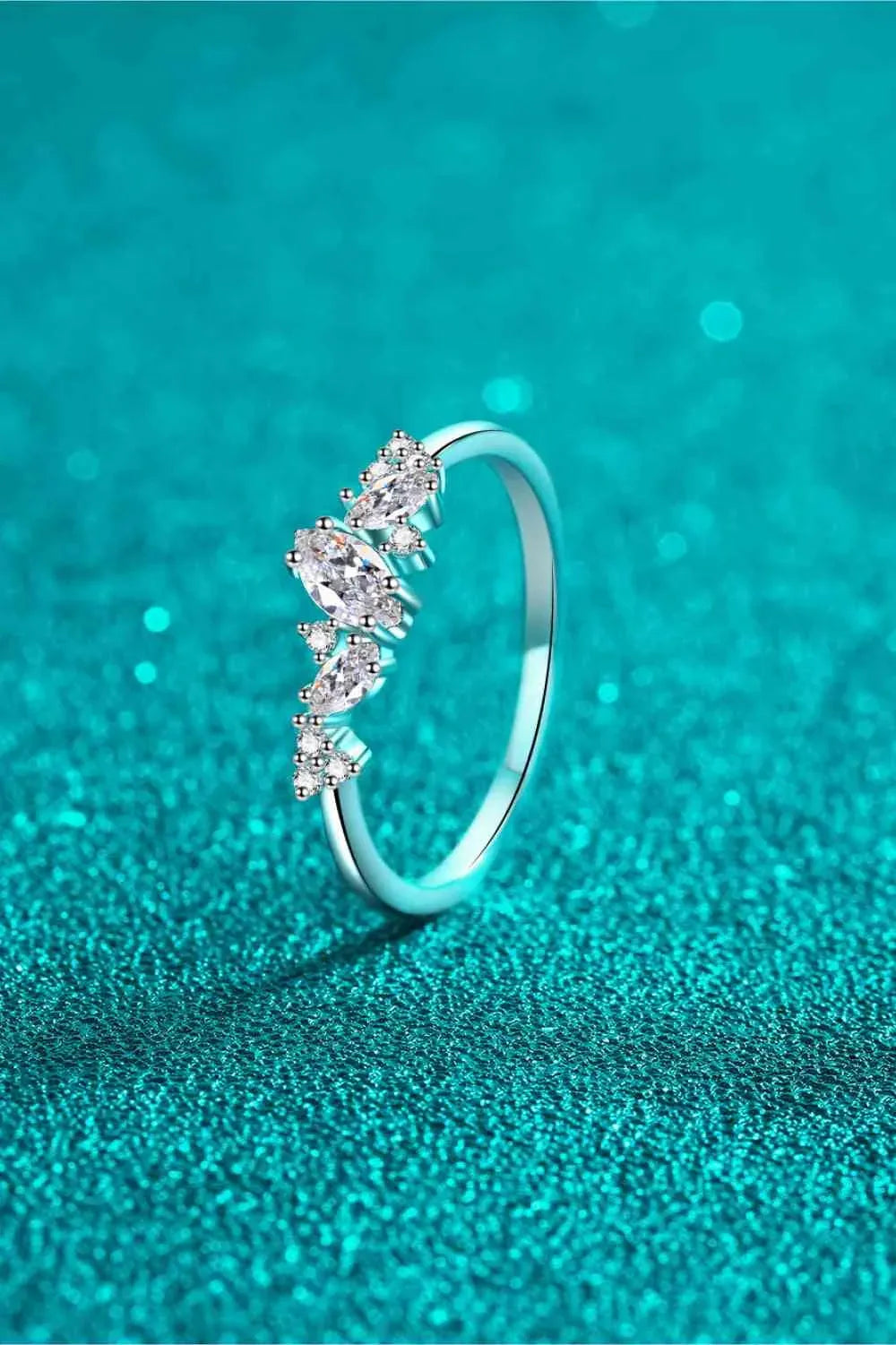 Adored Moissanite Rhodium-Plated Ring Moissanite - Tophatter Daily Deals