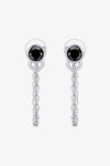 Inlaid Moissanite Chain Earrings Black Silver One Size Moissanite - Tophatter Daily Deals