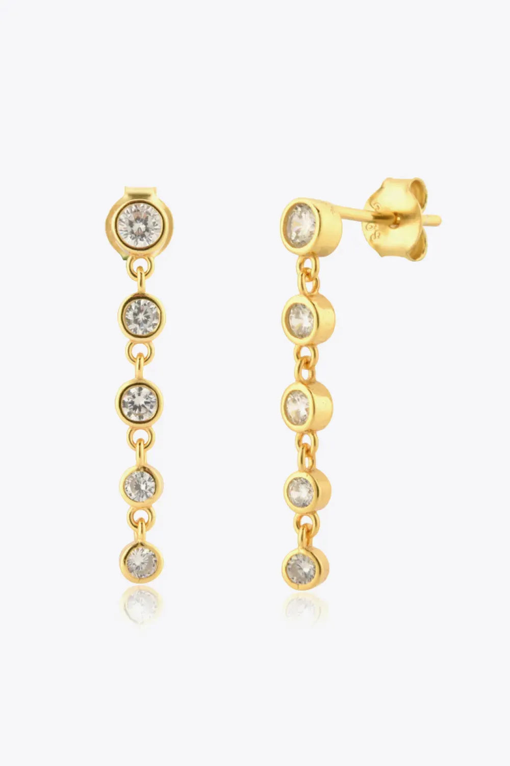 Inlaid Zircon 925 Sterling Silver Earrings White One Size Earrings - Tophatter Daily Deals