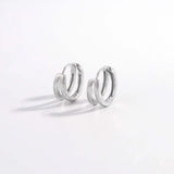 925 Sterling Silver Inlaid Zircon Huggie Earrings Earrings - Tophatter Daily Deals