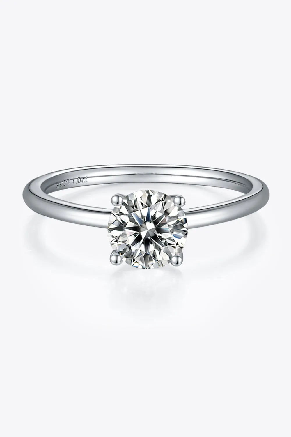 1 Carat Moissanite 925 Sterling Silver Solitaire Ring Rings - Tophatter Daily Deals