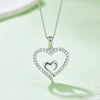 Moissanite 925 Sterling Silver Heart Pendant Necklace Silver One Size Moissanite - Tophatter Daily Deals