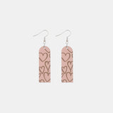 Heart Pattern Wooden Dangle Earrings Style B One Size Earrings - Tophatter Daily Deals