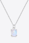 Natural 4-Prong Pendant Moonstone Necklace - Tophatter Deals