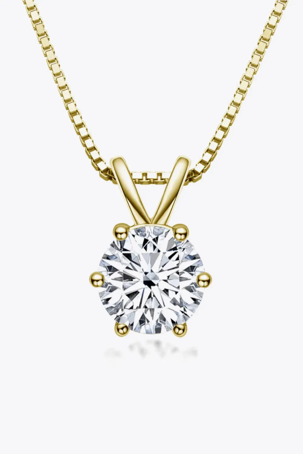 925 Sterling Silver 1 Carat Moissanite Pendant Necklace Gold One Size Moissanite - Tophatter Daily Deals