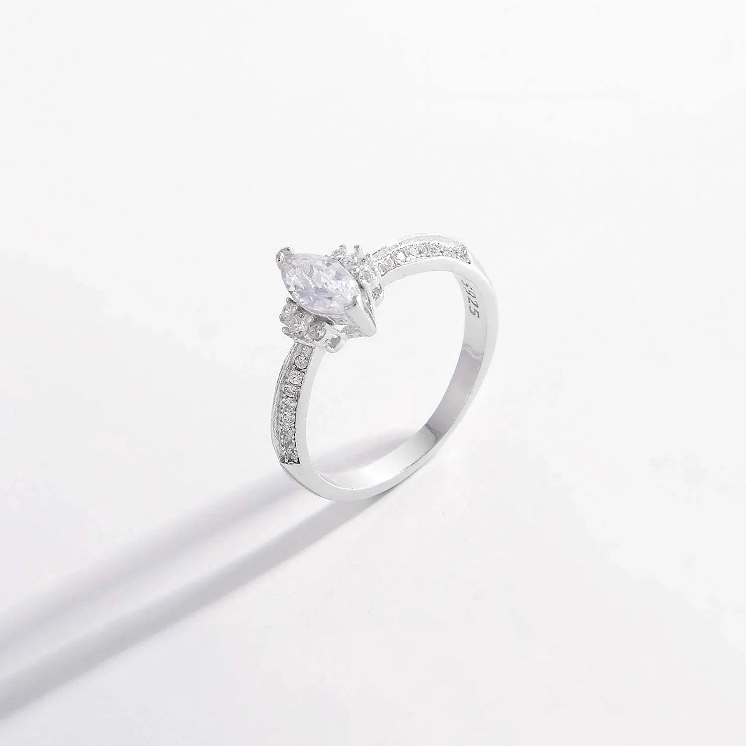 925 Sterling Silver Inlaid Zircon Ring Rings - Tophatter Daily Deals