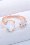 18K Rose Gold-Plated Moonstone Open Ring - Tophatter Shopping Deals