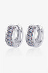 1.8 Carat Moissanite 925 Sterling Silver Huggie Earrings Silver One Size Moissanite - Tophatter Daily Deals