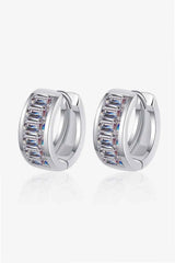 1.8 Carat Moissanite 925 Sterling Silver Huggie Earrings Silver One Size Moissanite - Tophatter Daily Deals