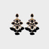 Flower Shape Rhinestone Alloy Dangle Earrings Black One Size Earrings - Tophatter Daily Deals