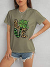 LOVE Round Neck Short Sleeve T-Shirt Army Green Women's T-Shirts - Tophatter Daily Deals