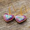 Natural Stone Heart Drop Earrings Earrings - Tophatter Daily Deals