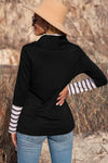 Striped Sequin Heart Graphic Long Sleeve Top Blouses - Tophatter Daily Deals