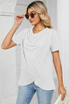 Cowl Neck Short Sleeve T-Shirt Women's T-Shirts - Tophatter Daily Deals