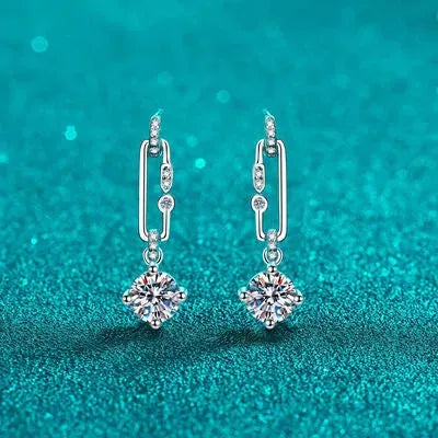 2 Carat Moissanite 925 Sterling Silver Earrings Moissanite - Tophatter Daily Deals