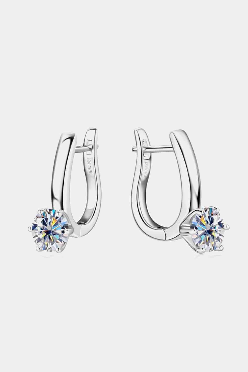 2 Carat Moissanite 925 Sterling Silver Earrings Moissanite - Tophatter Daily Deals