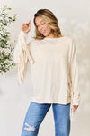 Celeste Full Size Fringe Detail Long Sleeve Blouse Blouses - Tophatter Daily Deals