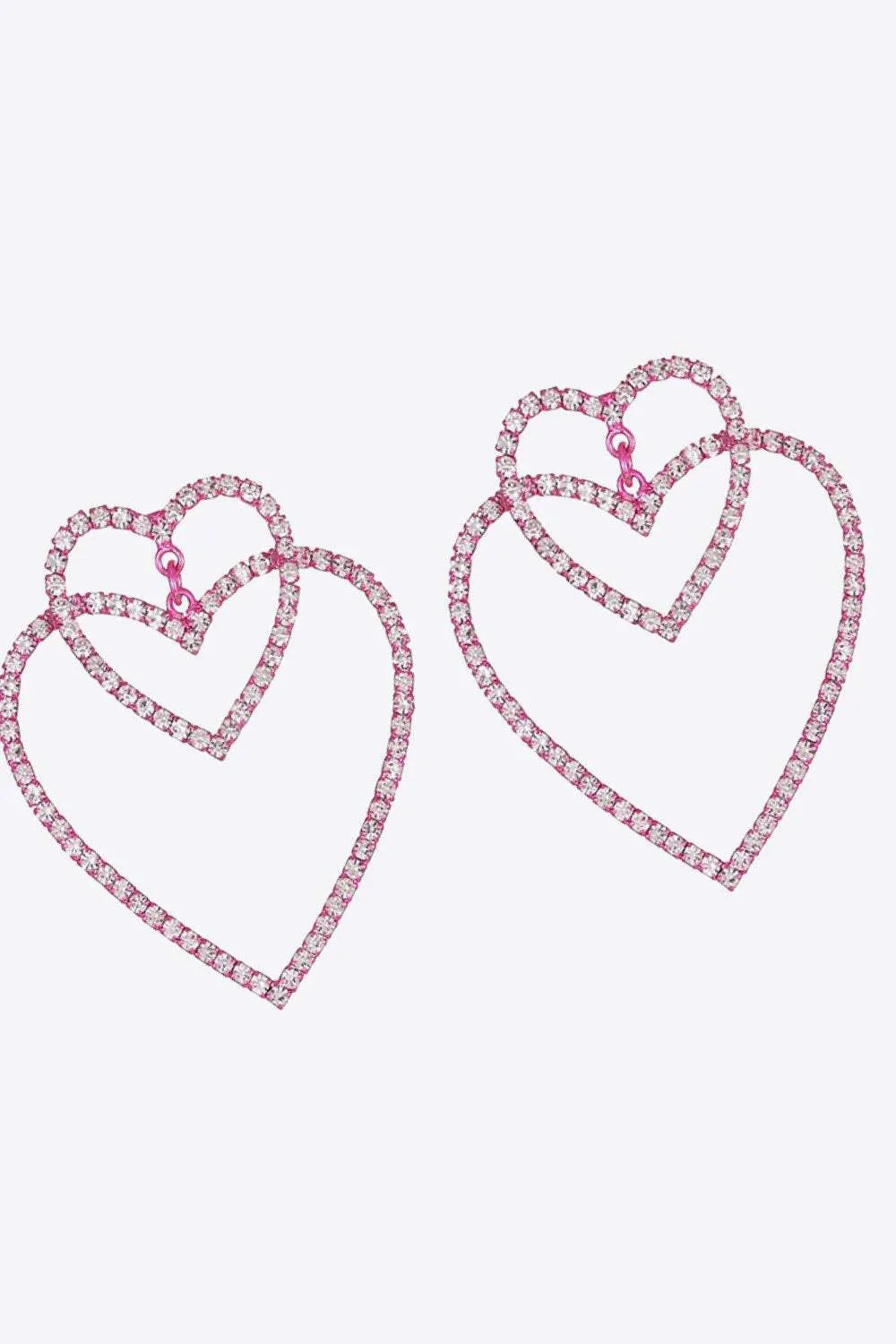 Glass Stone Decor Heart Copper Earrings Earrings - Tophatter Daily Deals