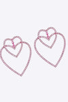 Glass Stone Decor Heart Copper Earrings Earrings - Tophatter Daily Deals
