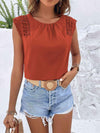 Spliced Lace Cap Sleeve Top Blouses - Tophatter Daily Deals