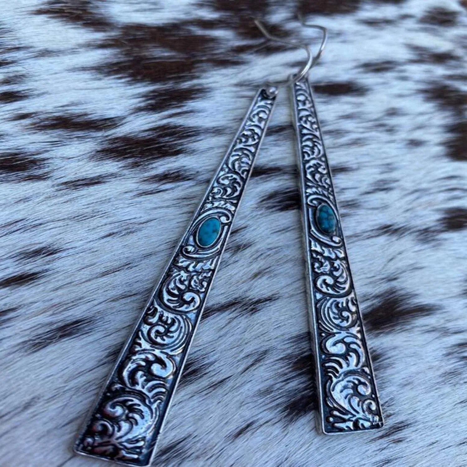 Artificial Turquoise Bar Earrings Earrings - Tophatter Daily Deals