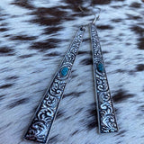 Artificial Turquoise Bar Earrings Earrings - Tophatter Daily Deals