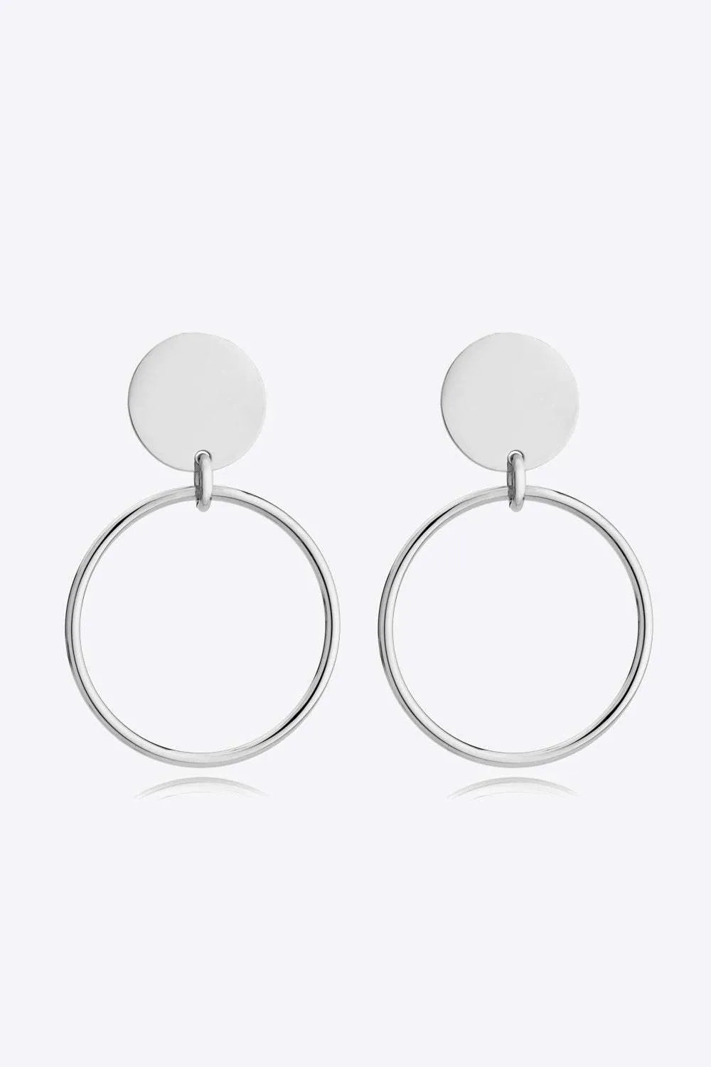 Gold-Plated Stainless Steel Drop Earrings Silver One Size Earrings - Tophatter Daily Deals